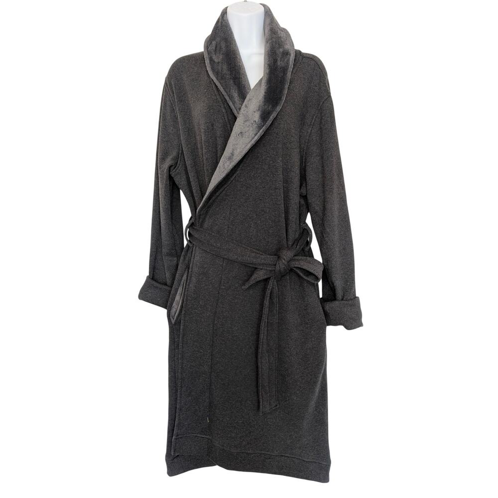 UGG Australia Women sleepwear, Grey Plush Thick Long Robe, Sz XL